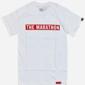 The Marathon Clothing White Red Box Logo T-Shirt New Nipsey Hussle Mens Small